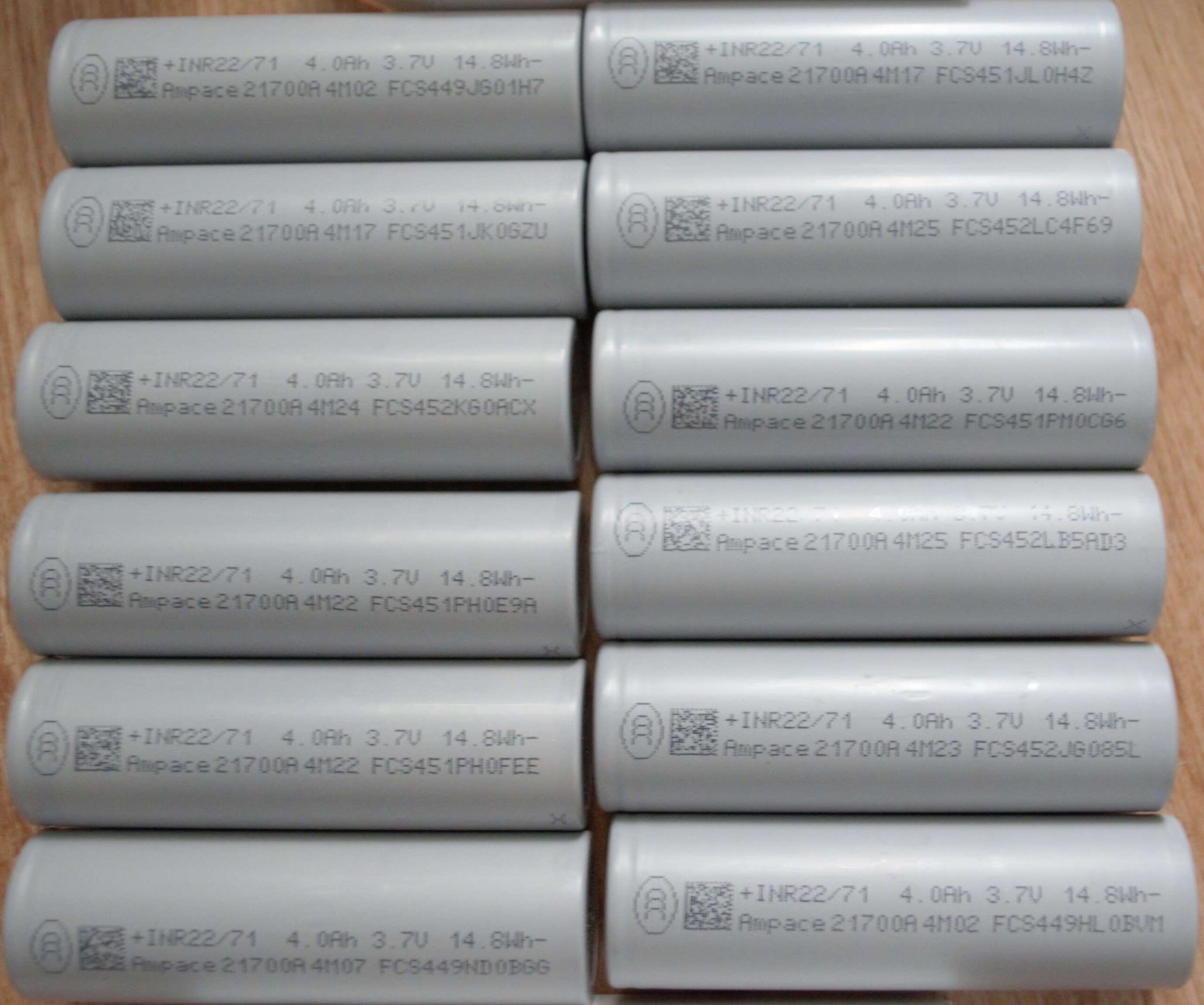 smaller battery cell serial codes Ampace JP40 21700 4000mah aku - Image 1